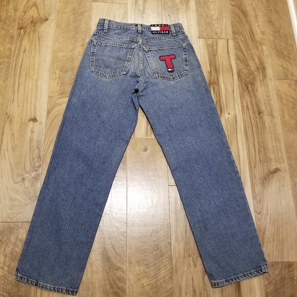 Vintage Tommy Hilfiger T Freedom Blue Jeans 30 Mens Flag Logo y2k USA Made 29x31 - Picture 5 of 16